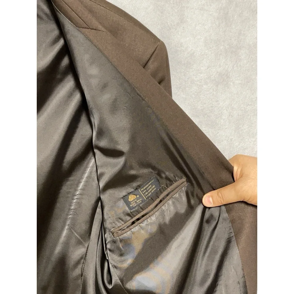 Paulo Solari Suit Men 42L Brown Athletic Fit Double Breasted Wool 34X32 P Luxury